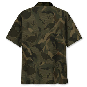 Wild Turkey Camouflage Hunting Hawaiian Shirt