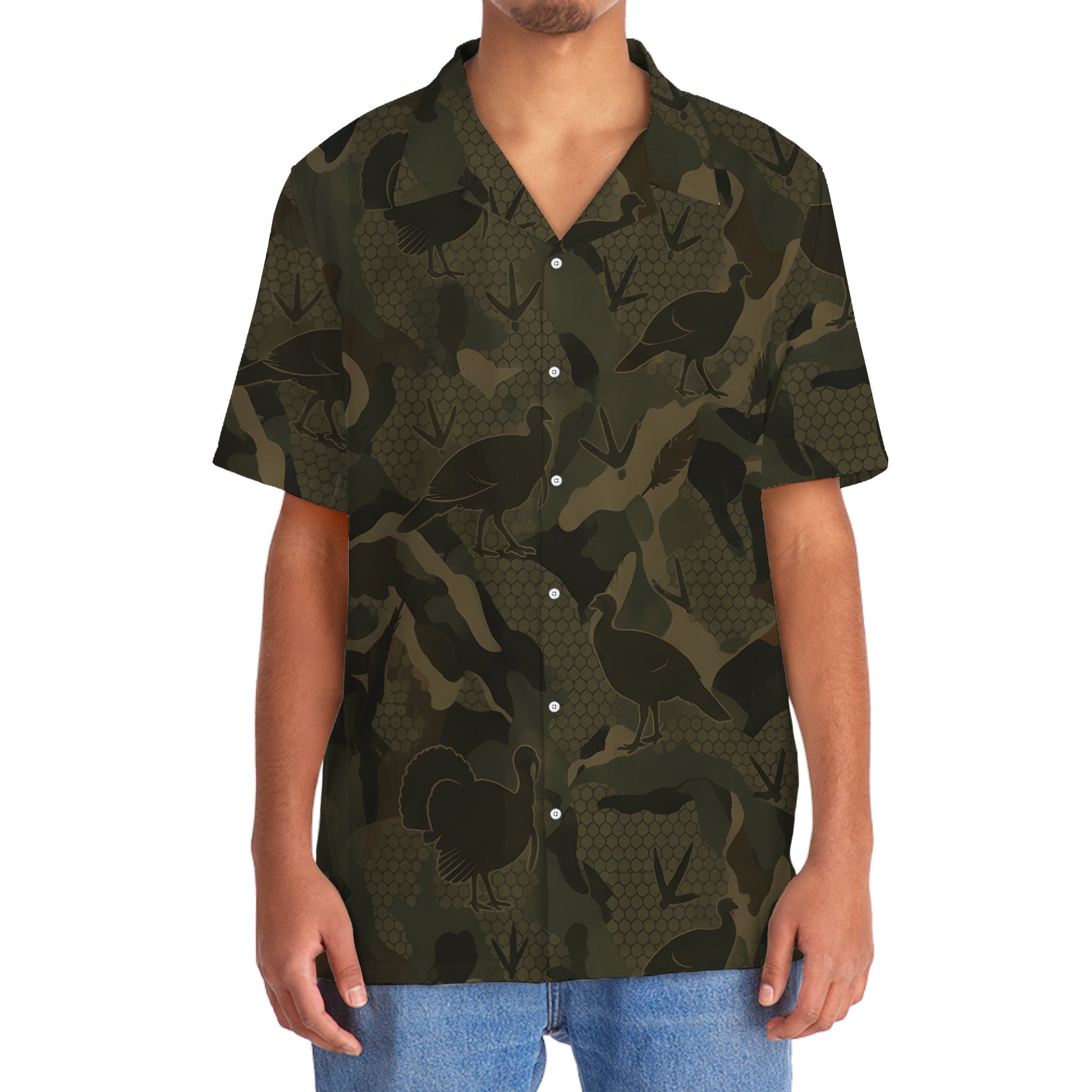 Wild Turkey Camouflage Hunting Hawaiian Shirt