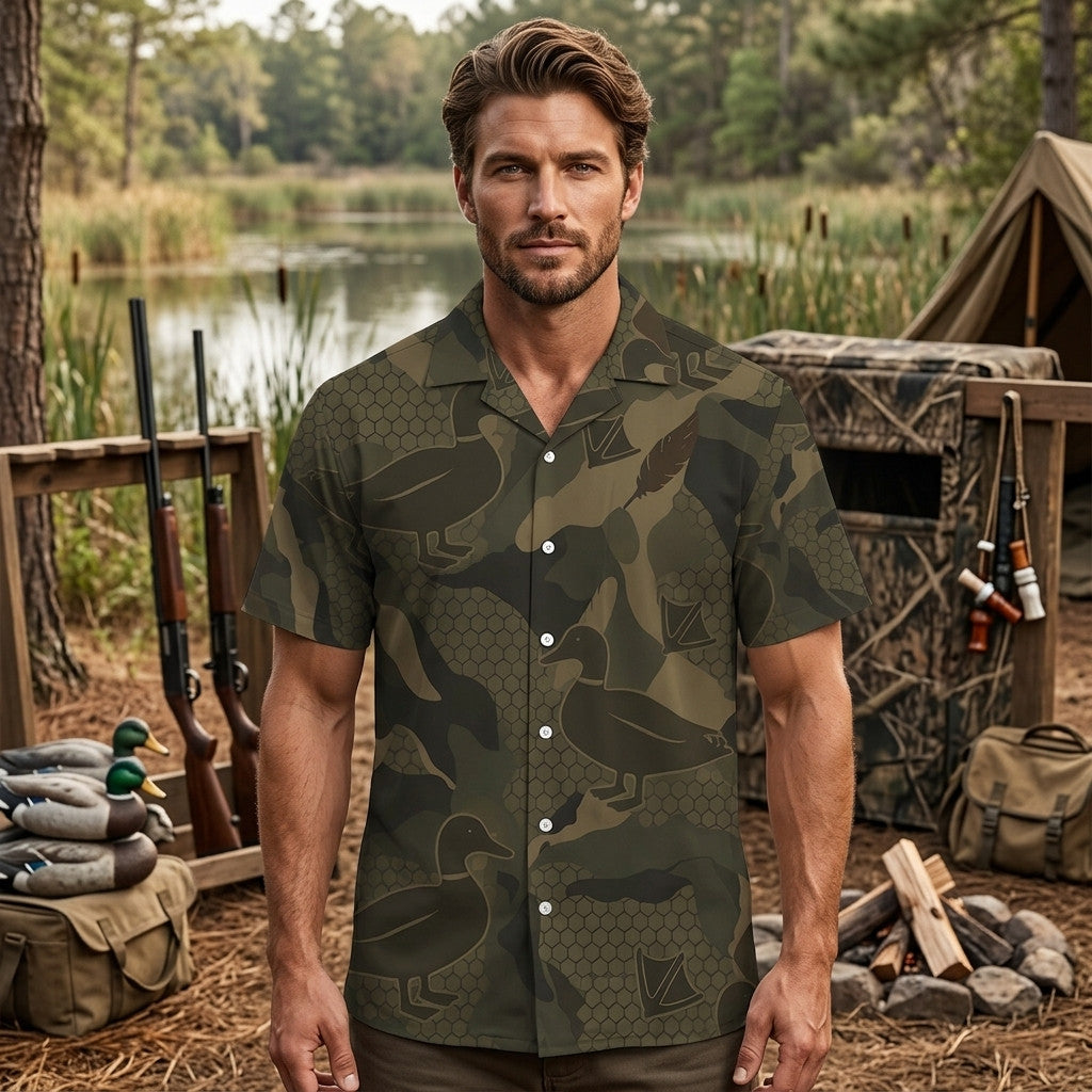 Mallard Duck Camouflage Hunting Hawaiian Shirt
