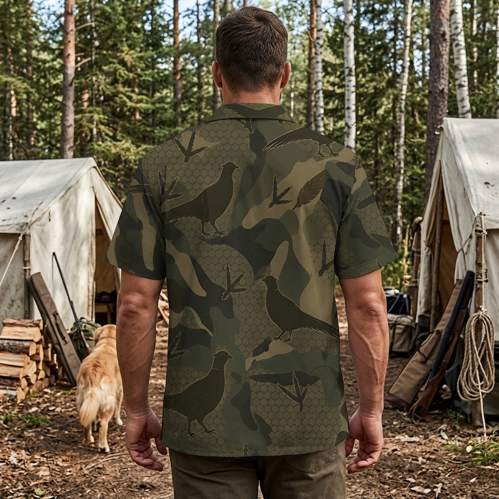 Pheasant Camouflage Hunting Hawaiian Shirt