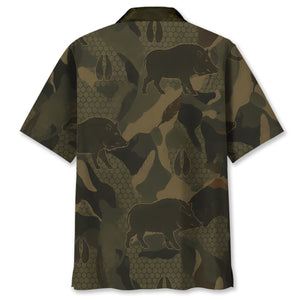 Wild Boar Camouflage Hunting Hawaiian Shirt