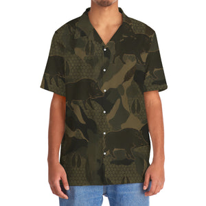 Wild Boar Camouflage Hunting Hawaiian Shirt