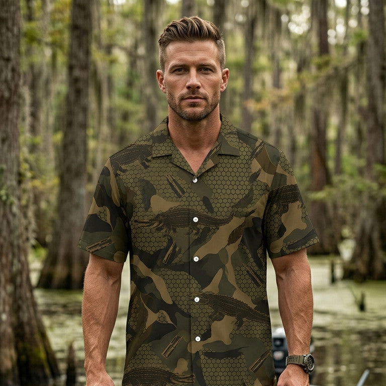 Crocodile Hunting Hawaiian Shirt