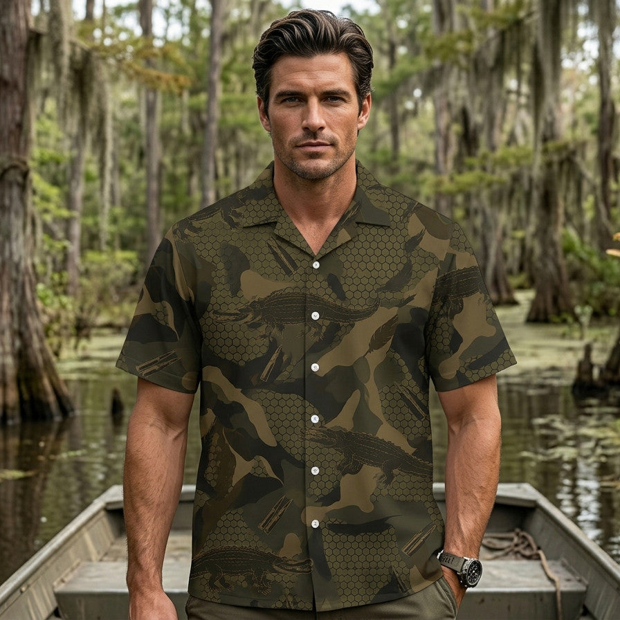 Crocodile Hunting Hawaiian Shirt