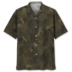 Bigfoot Forest Camouflage Hawaiian Shirt