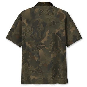 Bigfoot Forest Camouflage Hawaiian Shirt