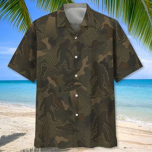Bigfoot Forest Camouflage Hawaiian Shirt