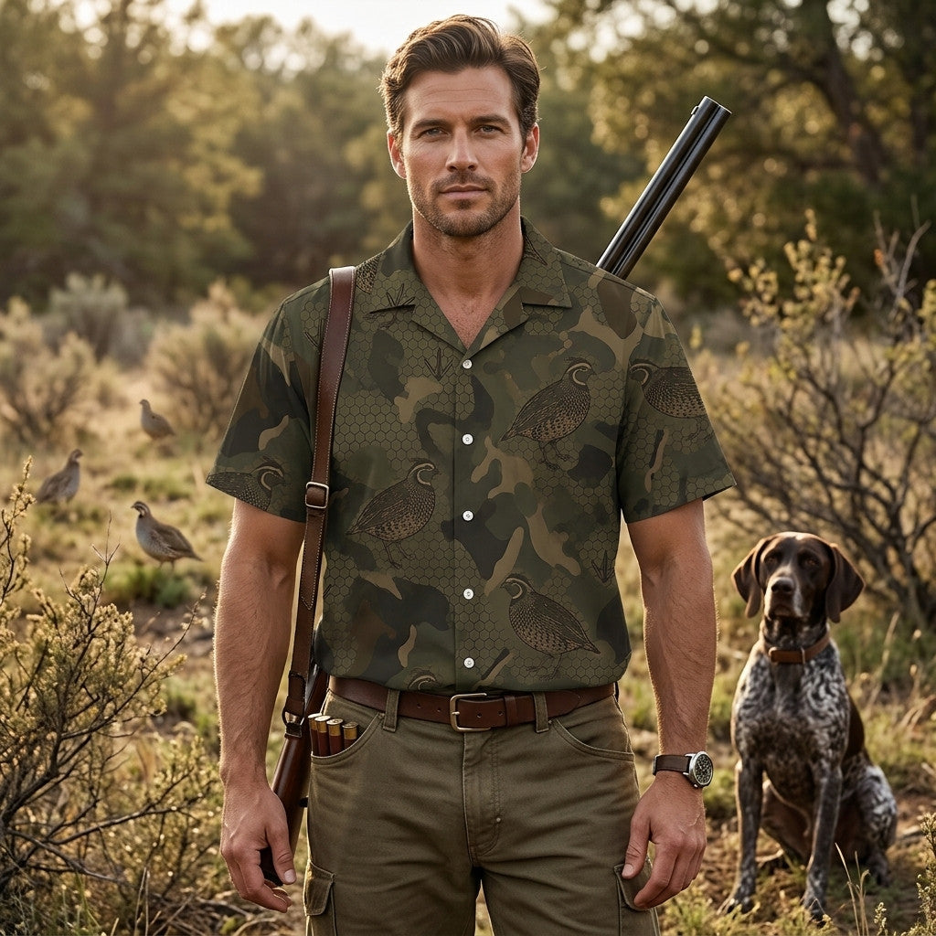 Bobwhite Quail Hunting Hawaiian Shirt