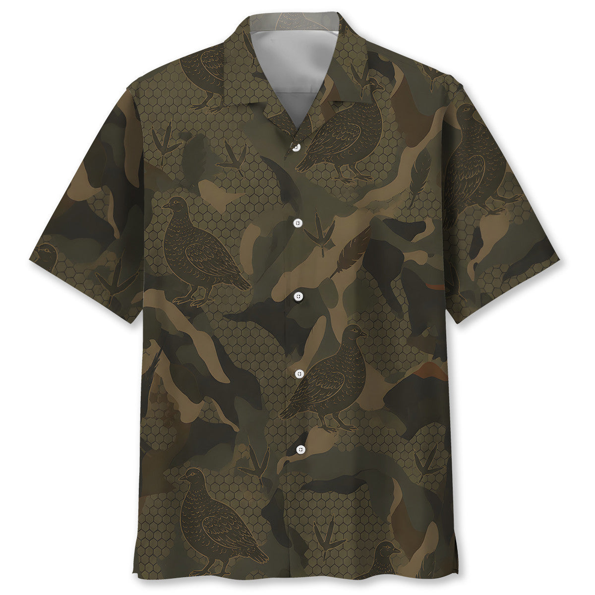 Grouse Hunting Camouflage Hawaiian Shirt