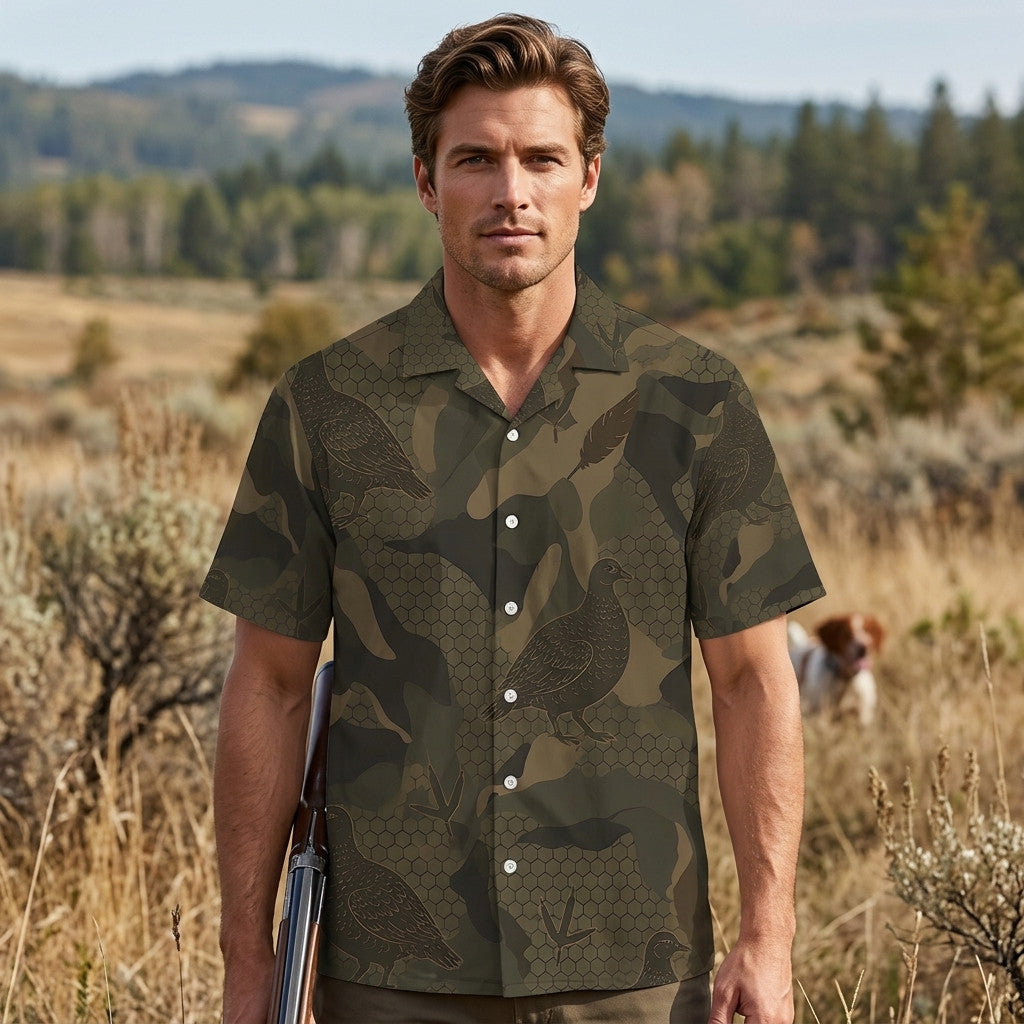 Grouse Hunting Camouflage Hawaiian Shirt