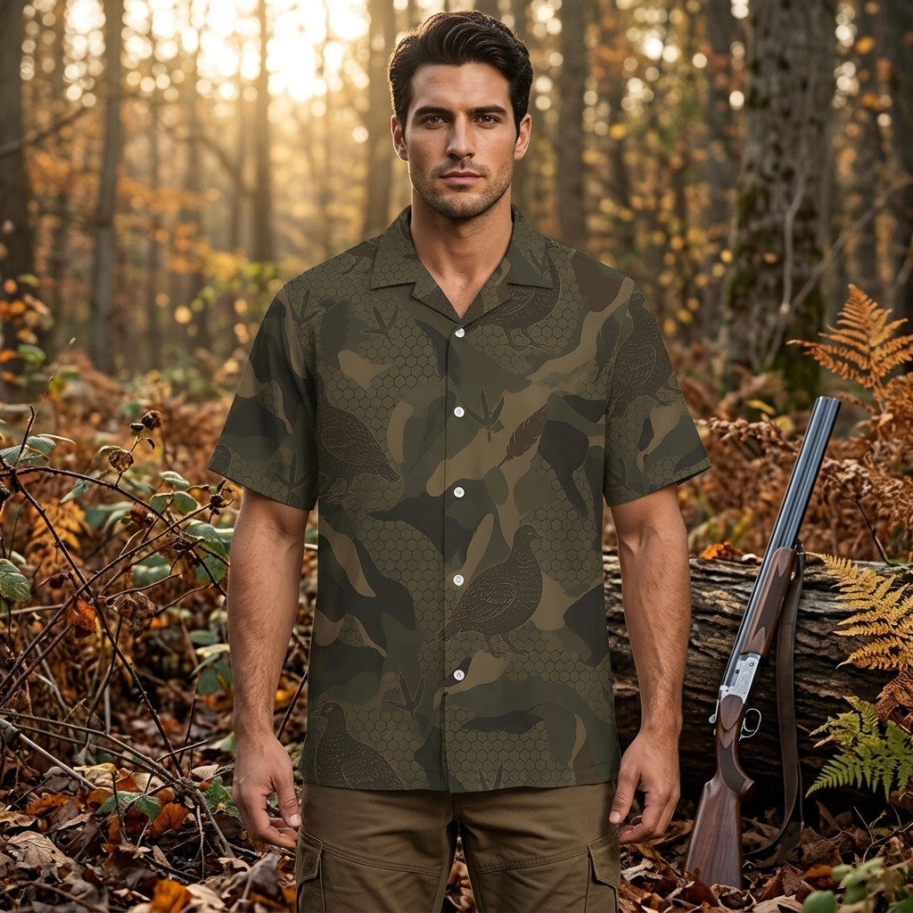 Grouse Hunting Camouflage Hawaiian Shirt