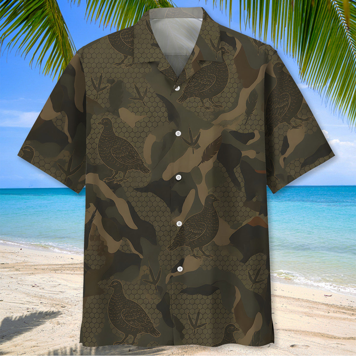 Grouse Hunting Camouflage Hawaiian Shirt