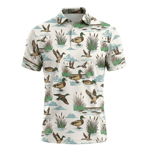 Mallard Duck Hunting Vintage Men Polo Shirt