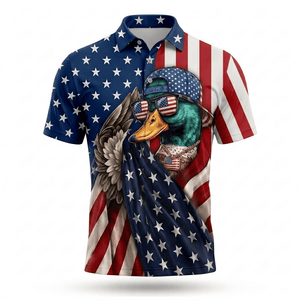 Mallard Duck Patriot Men Polo Shirt