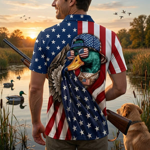Mallard Duck Patriot Men Polo Shirt