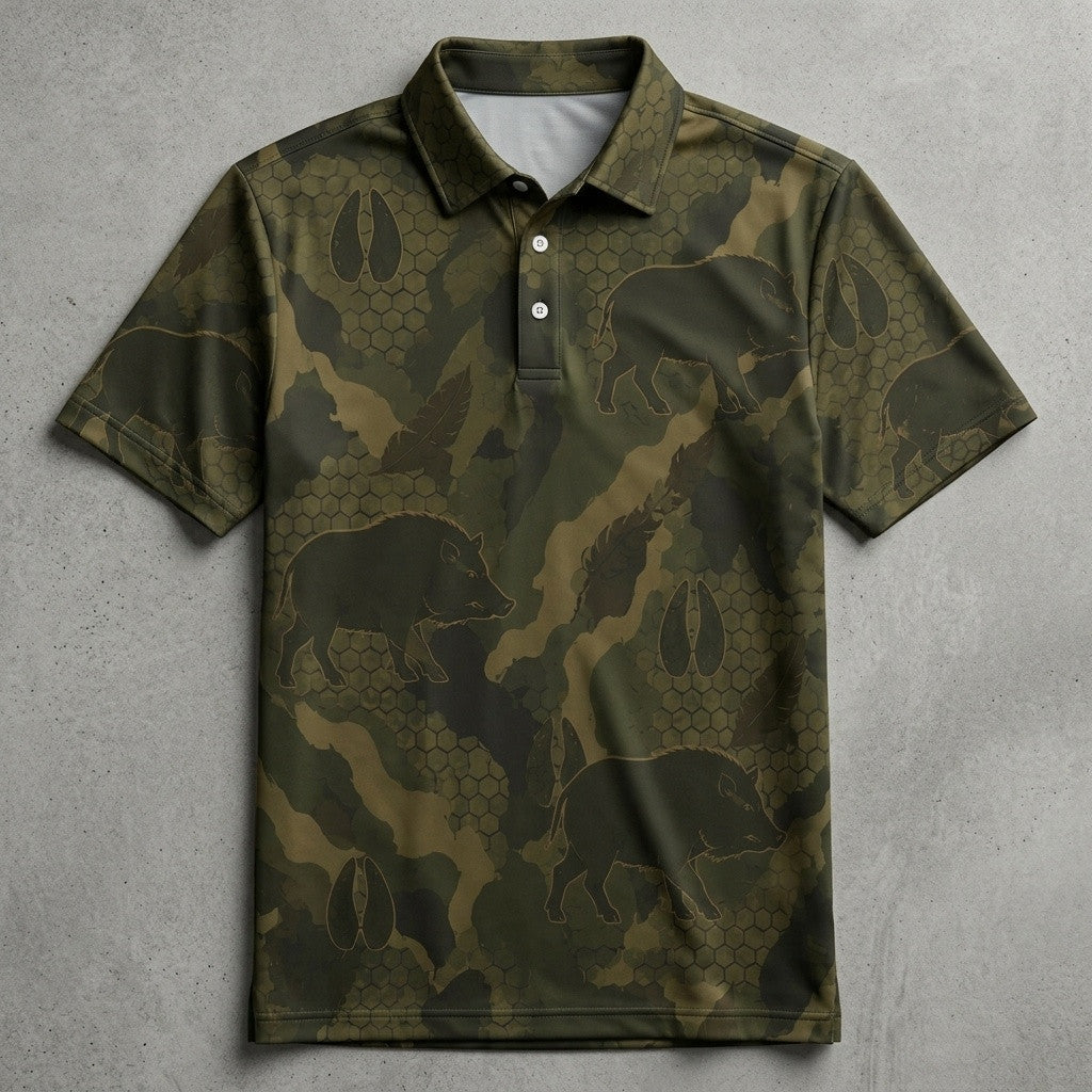 Wild Boar Hunting Men Polo Shirt