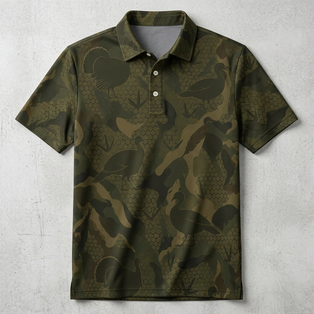 Wild Turkey Hunting Men Polo Shirt