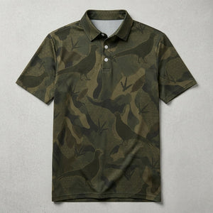Pheasant Camouflage Hunting Men Polo Shirt