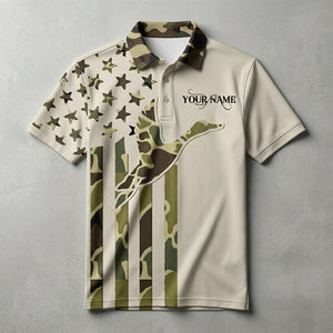 Custom Name Duck Hunting Camo Men Polo Shirt