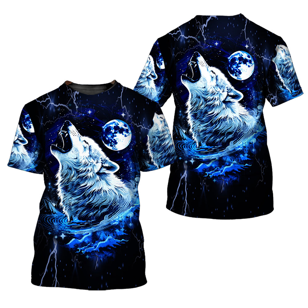 Mystical Wolf Howing Art All Over Print Shirt