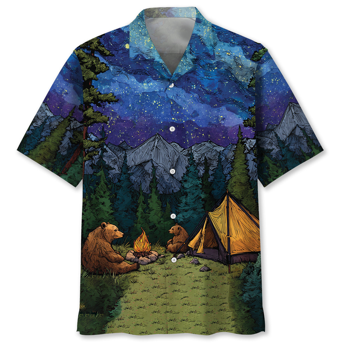 Camping We're Living Like A Small Gang Hawaiian Shirt