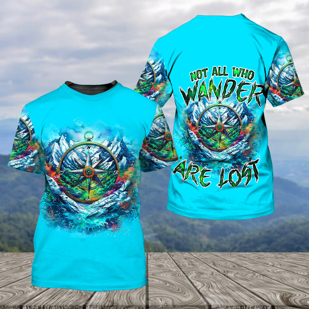 Compass Not All Who Wander Are Lost All Over Print Shirt