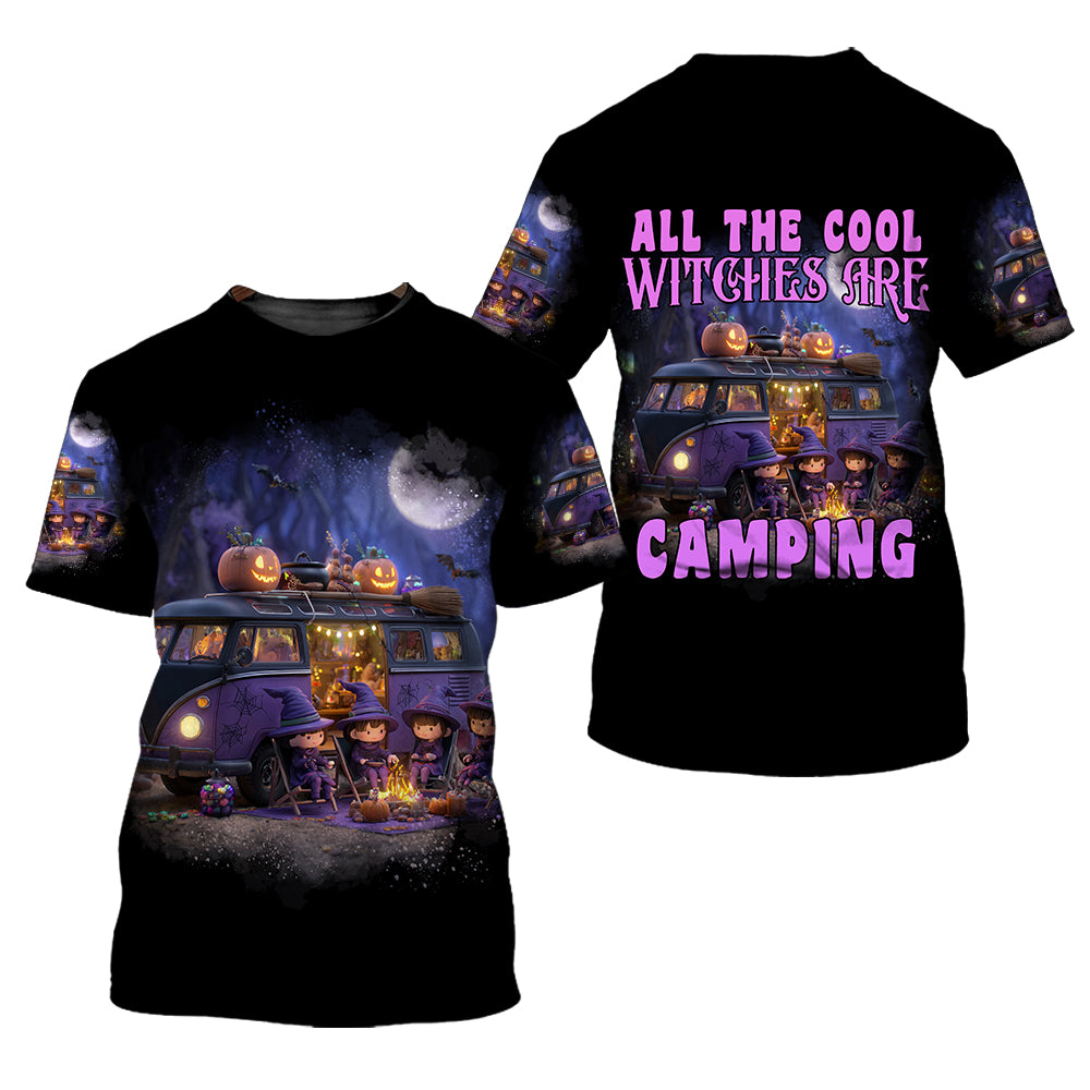 All The Cool Witches Are Camping All Over Print Shirt