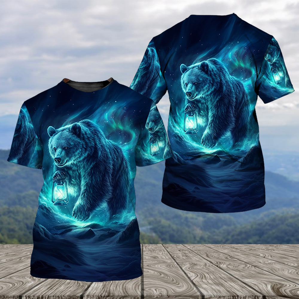 Wild Bear In The Night All Over Print Shirt