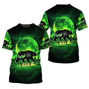 Bear Green Moonlit Art All Over Print Shirt