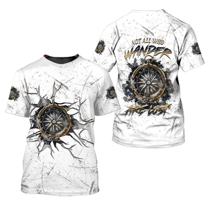 Not All Who Wander Are Lost Compass Cracks All Over Print Shirt