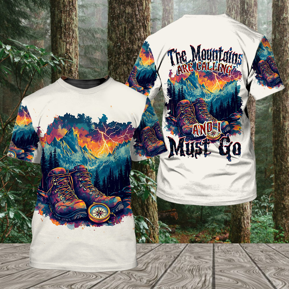 The Mountains Are Calling Compass Boots All Over Print Shirt