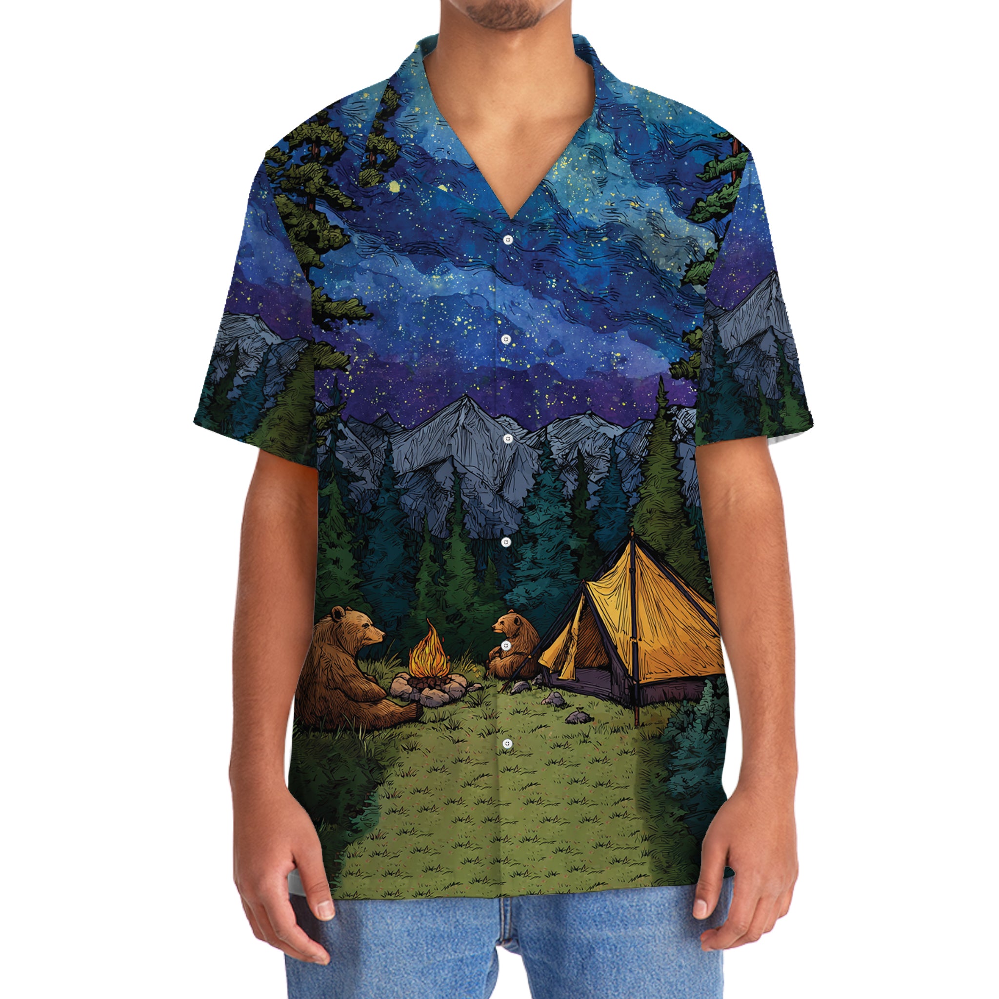 Camping We're Living Like A Small Gang Hawaiian Shirt