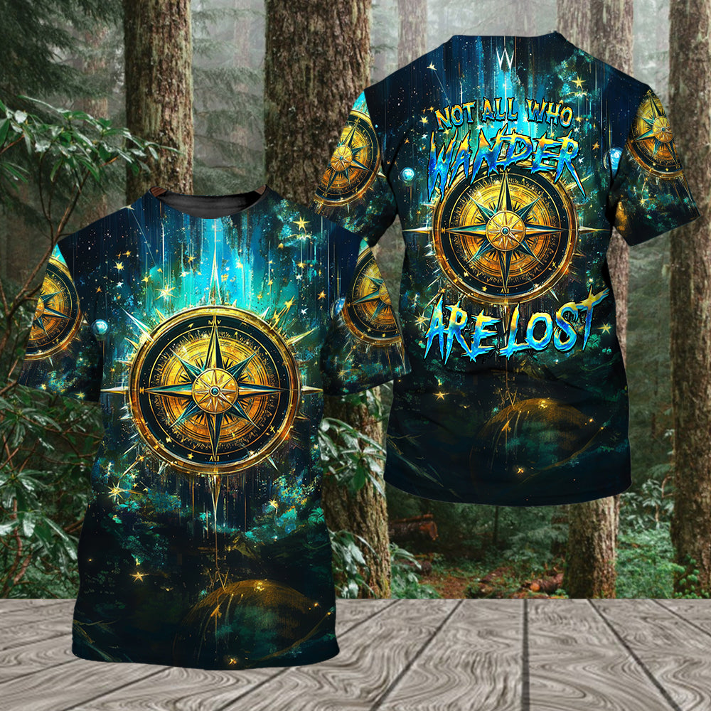 Not All Who Wander Fantasy Compass All Over Print Shirt