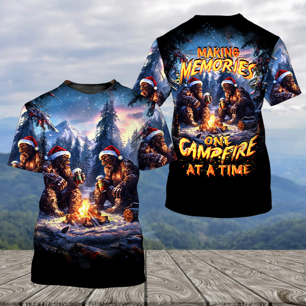 Bigfoot Making Memories One Campfire At A Time Christmas All Over Print Shirt