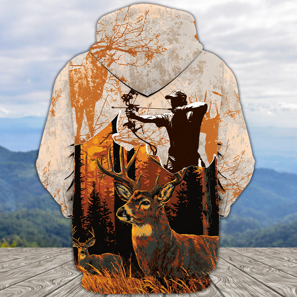 Vintage Deer Hunting Orange All Over Print Shirt