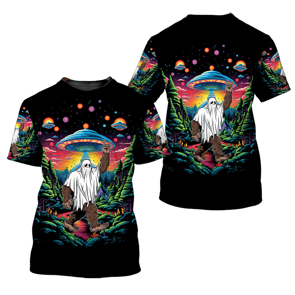 Bigfoot Boo Rock On All Over Print Shirt