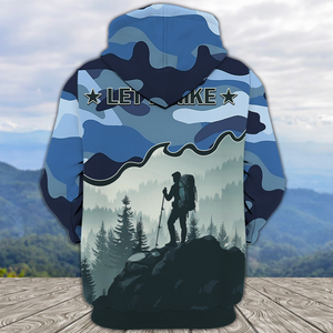 Hiking Mountain Blue Camo All Over Print Shirt