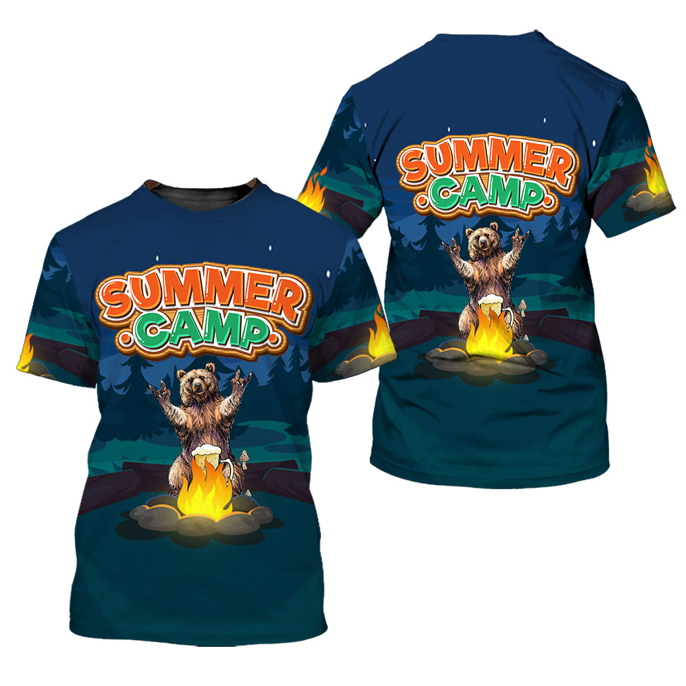 Summer Camp Grizzly Bear All Over Print Shirt