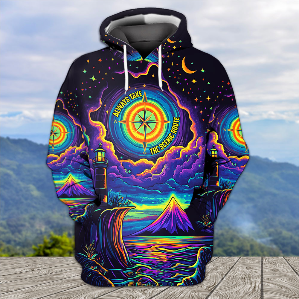 Always Take The Scenic Route All Over Print Shirt
