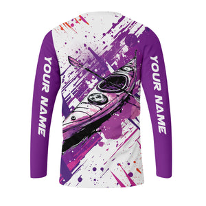 Custom Name Kayaking Purple All Over Print Shirt