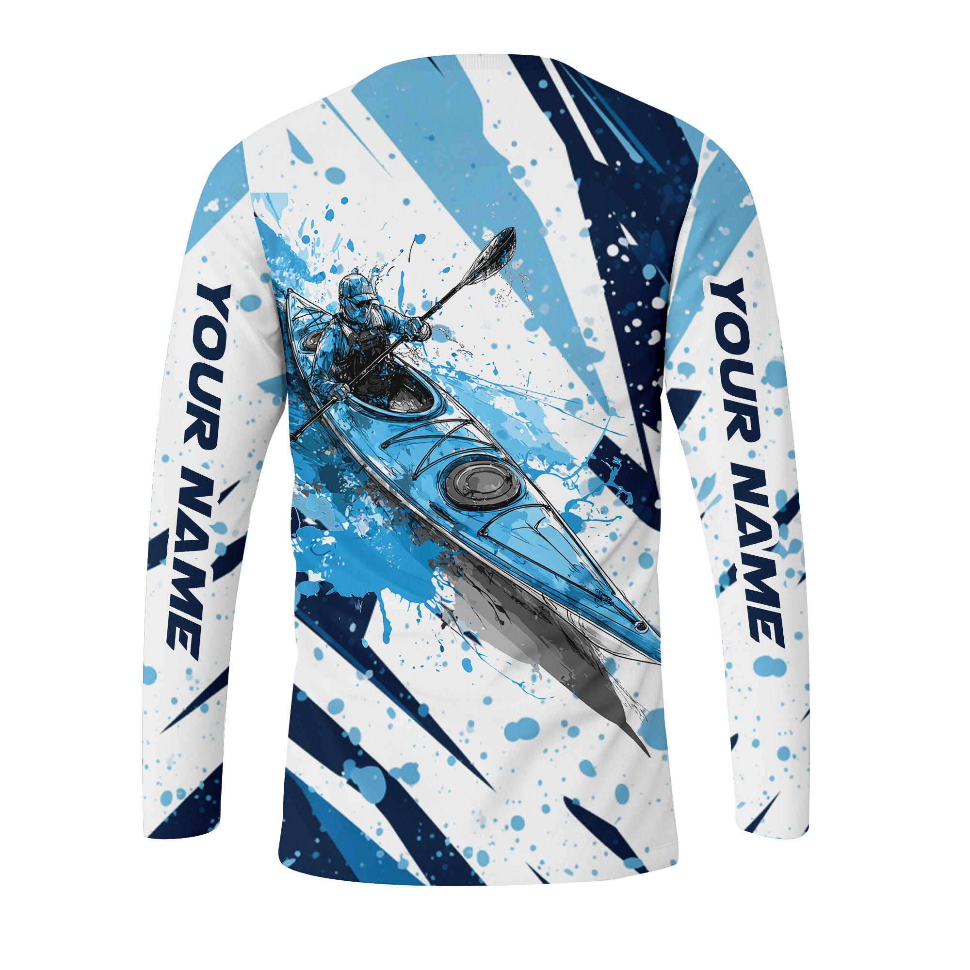Custom Name Kayaking Blue All Over Print Shirt