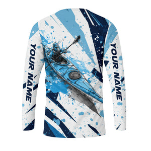 Custom Name Kayaking Blue All Over Print Shirt