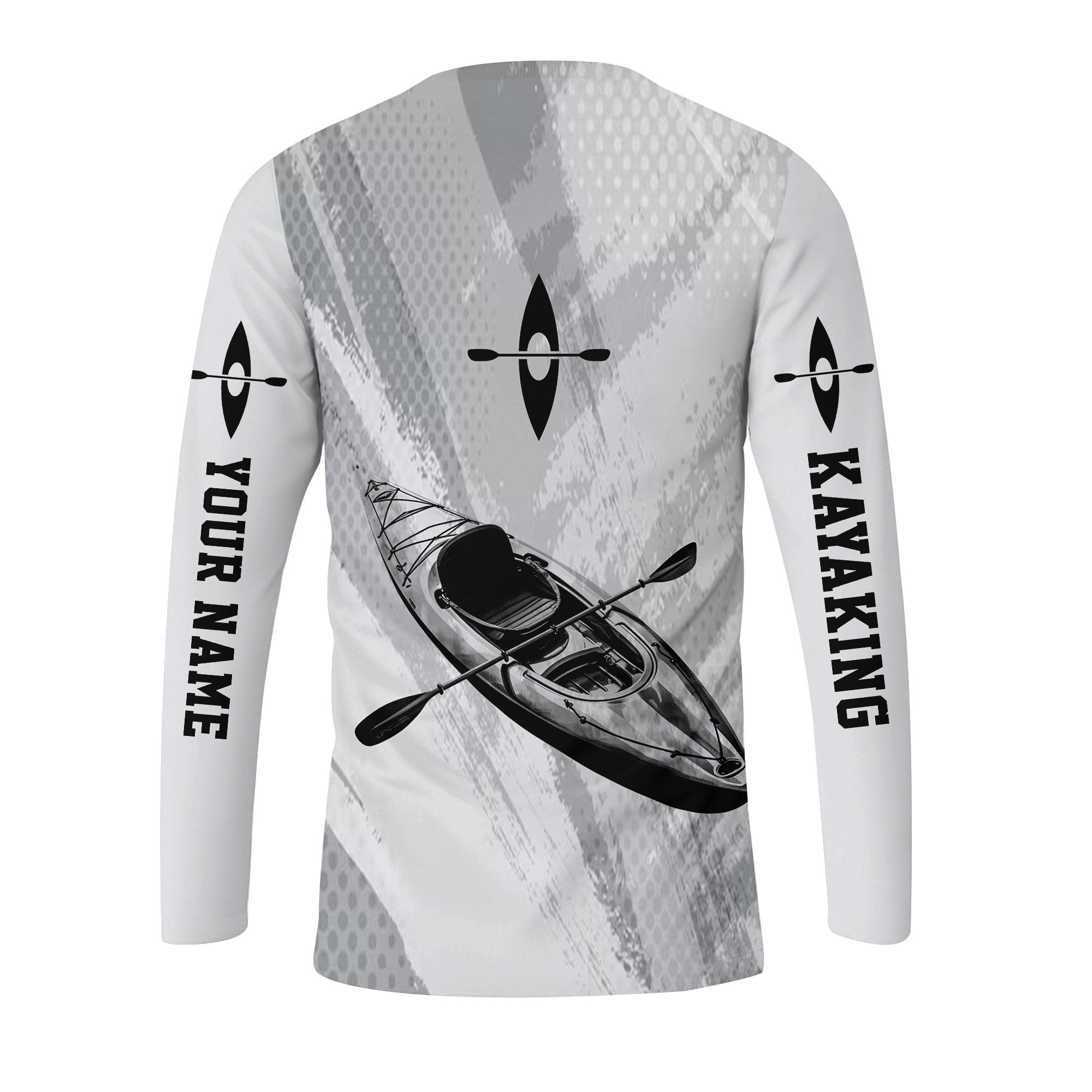 Custom Name Kayaking Black And White All Over Print Shirt