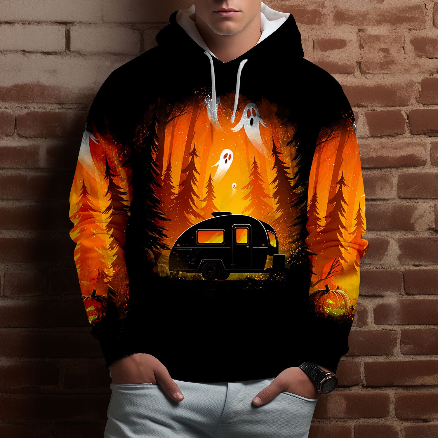 Horror Campfire In The Wild All Over Print Shirt