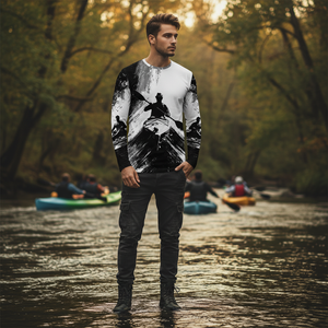 Black And White Kayaking Lover All Over Print Shirt