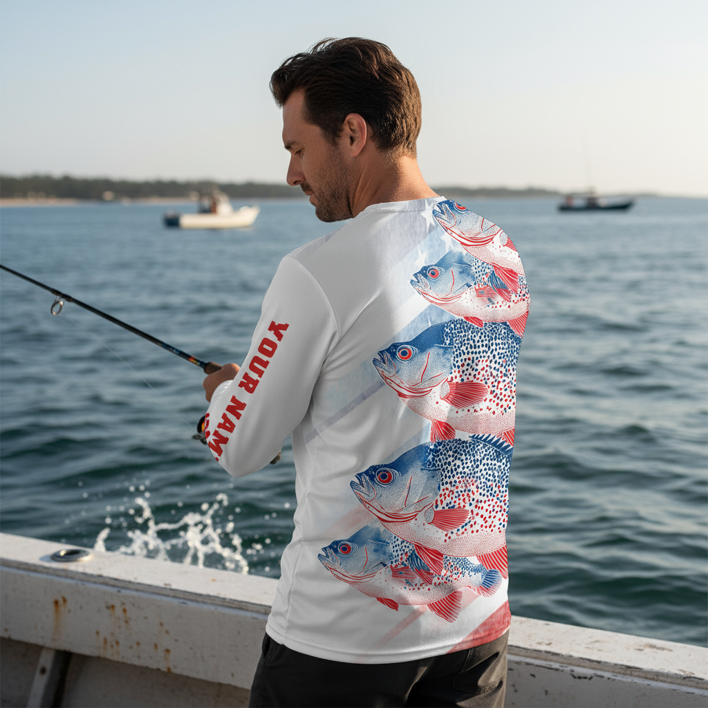 Custom Name Crappie Fish America All Over Print Shirt