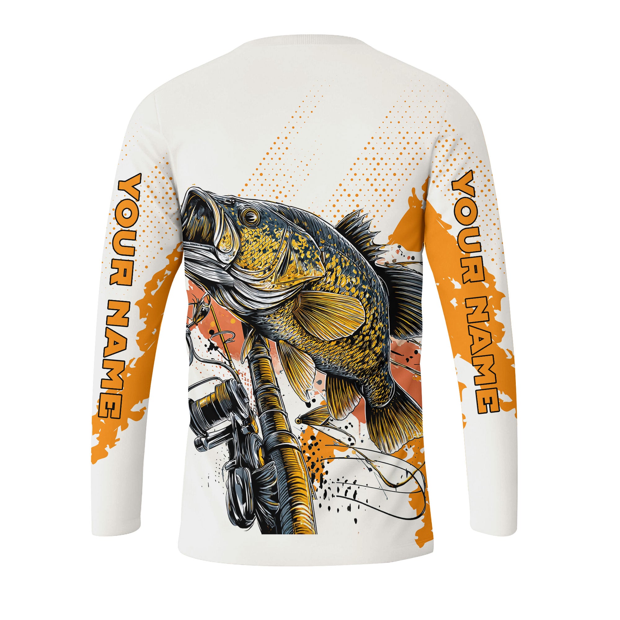 Custom Name Crappie Fish Orange All Over Print Shirt