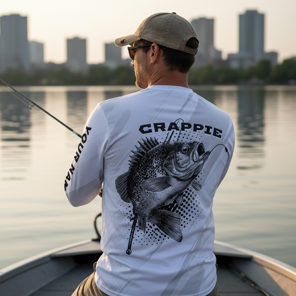 Custom Name Crappie Fish Gray All Over Print Shirt