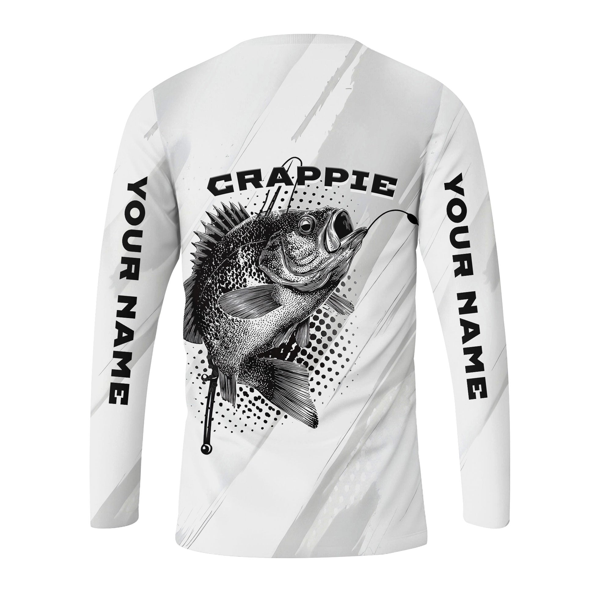Custom Name Crappie Fish Gray All Over Print Shirt