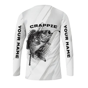 Custom Name Crappie Fish Gray All Over Print Shirt